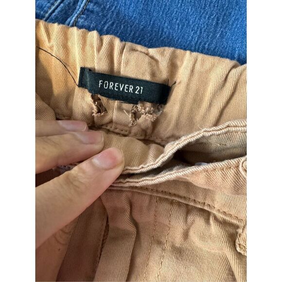 Forever 21 Brown Distressed Cargo Pants Women’s Size L Jogger Style Pockets - Picture 4 of 12